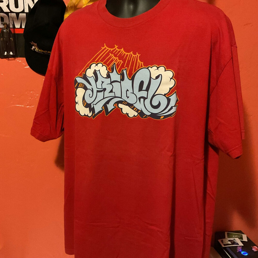 Vintage Tribal Gear Streetwear Tshirt Size XXL Y2K Graffiti 2000s RED Authentic